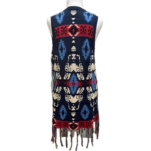 NWT Powder River Outfitters by Pandhandle Slim  Aztec Fringe Vest Size M - Picture 5 of 11